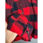 Natural Reflections  Black Red Plaid Flannel Button Up Top Size 1X Photo 2