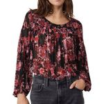 Free People NWT  Up For Anything Western Floral Sheer Top Photo 0