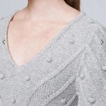 White House | Black Market  size small embroidered v-neck sweater with puff sleeves Photo 2