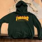 Thrasher  Army Green With Flame Logo Photo 0