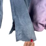 Classiques Entier Suede Jacket Button Front Vintage Blue Size L Photo 7