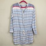 XIRENA Blue Striped Gauzy‎ Long Sleeve Swim Cover Up Tunic Size Small Photo 1