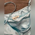 Open Edit Elegant Light Blue Satin Dress Photo 8