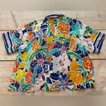 Anthropologie Sisters Gulassa Anthro Whimsy Pajama Top XLFloral Button Front Short Sleeve READ Photo 2