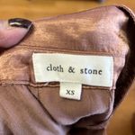 Cloth & Stone Brown Bronze Silky Preppy Career Coastal Whimsigoth Ballet Top XS Photo 3