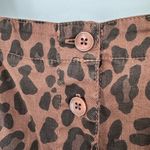 Level 99 Spiced Leopard Button Front Overall Above Knee Dress size Large Pockets Brown Photo 3