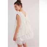 Free People NEW  Claire Tee Tunic Top Eyelet Embroidered Ruffle Slouchy Sz L NWOT Photo 1