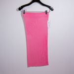 NEW Cotton Citizen Ribbed Sweater Knit Stretch Pull On Midi Skirt Solid Pink S Photo 0