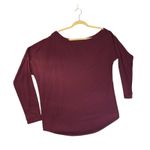 Universal Standard Oversized Boatneck Long Sleeve Top Relaxed Comfy Burgundy XS Photo 4