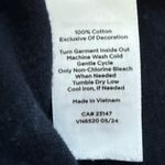 Talbots Embroidered Mistletoe Crewneck Tee Indigo Blue Size Medium Petite Photo 7