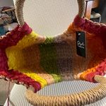Vibrant Multicolor Woven Tote Bag Red Photo 1