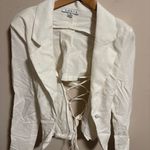 HYFVE NEW Lace Up Corset Back White Blazer White- Size Small Photo 0