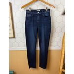 L'Agence L’AGENCE Raw Hem Marguerite Mid-Rise Dark Wash Skinny Denim - Size - 25 Photo 4