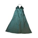 After Six NWT Plunge Neck Charmeuse Halter Gown Dress Evergreen Size Large Photo 2