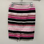 Talbots  Womens Size 2p Multicolor Striped Pencil Skirt Slit Zip Closure Colorful Photo 1