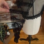 San Joy  Black Sheer Ruffle Love Sleeve Crop Top Size S Photo 4