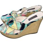 Emilio Pucci  Firenze Velvet Raffia Wedge Sandals Shoes size 6 Photo 5