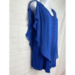 Alyx Women's Royal Blue Cold Shoulder Layered Tank Top Size‎ L Size L Photo 5