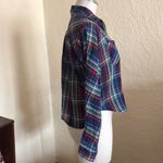 Urban Outfitters BDG Blue Red Yellow Cropped Plaid Button Up Shirt XS Photo 5