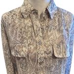 Chico's  Women's Gray Snake Print Button-Up Shirt Size 1 Casual Photo 2