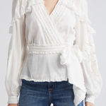 Farm Rio  Cotton Voile Side Wrap Silhouette Blouse Sz XS‎ NWT Photo 0