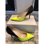 Jimmy Choo Agnes Degrade neon yellow green matte black Ombre pump heels 40.5 Photo 11
