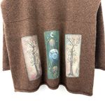 Blue Fish Vintage Wool Handmade Patch Sweater Tunic Brown Sz 3 Photo 4