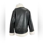 OW Collection STOCKHOLM JACKET Faux Leather Shearling Lined Biker Black M Size M Photo 4
