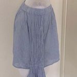 Club Monaco Off The Shoulder Blue Bell Sleeve Lightweight Top Size Medium Photo 5