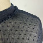 Maje  Laurine Swiss Dot High Neck Blouse Photo 4