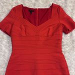 Escada Carmine Red Midi Bodycon Cocktail Dress Holiday Party Size M Photo 1