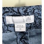J Jill Womens Cropped Chino Pants Blue Paisley Print Cotton Blend Size 14 Photo 2