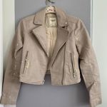Abercrombie & Fitch Beige Pleather Jacket Photo 7