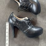 Women’s Black High Heel Lace Up Booties with Lace Detail EU40 Size 9/9.5 US NEW Black Photo 10