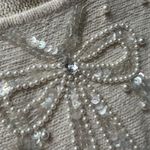 Vintage Cream Bow Embellished Sweater White Size M Photo 4