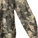 George Simonton Khaki Black Metallic Paisley Button Up Collar Coat Jacket Top S Photo 3