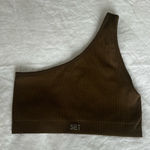 Set Active One-Shoulder Brown Top Photo 0