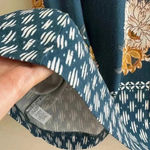 Loft  Blue and Yellow Floral Swing Shift Dress, Casual Knit Dress, Size Medium Photo 5