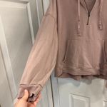 American Eagle  Women's Mauve Pink Oversized Quarter Zip Photo 4