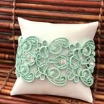 Stretchy Filigree Mint Green Bracelet with Rhinestones Photo 1