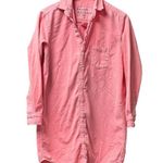 Frank & Eileen Mary Famous Denim Button Up Mini Dress Neon Strawberry Small S Photo 2