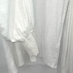 Nation Ltd Womens Puff Sleeves V-Neck Slub Pima Cotton Long Sleeve Top White XS Photo 3