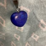 Blue Howlite Heart Necklace on 925 silver necklace chain Photo 2