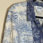 Vintage Nicole Summers‎ Silk equestrian blue toil Button Down Shirt Size 1X Photo 1