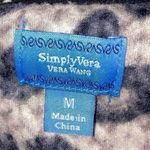 Simply Vera Leopard Sweater Cheetah Animal Print Soft Pajamas Sleep Loungewear Black Size M Photo 3