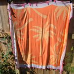 Old Navy Beach sarong Orange With Tassels And Palm Trees Photo 0
