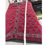 Vintage‎ Maggie White WoolBlend Knit Cardigan Sweater Red Gray Diamond Pattern M Size M Photo 8
