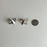 Vintage sterling silver contemporary butterfly earrings post back Photo 3