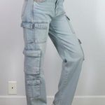 ZARA  multi cargo pocket high rise waisted straight leg jeans size 6 Photo 0