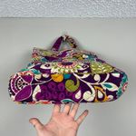 Vera Bradley Crossbody Bag Purple Plum Crazy Floral Convertible Colorful Tote Photo 2